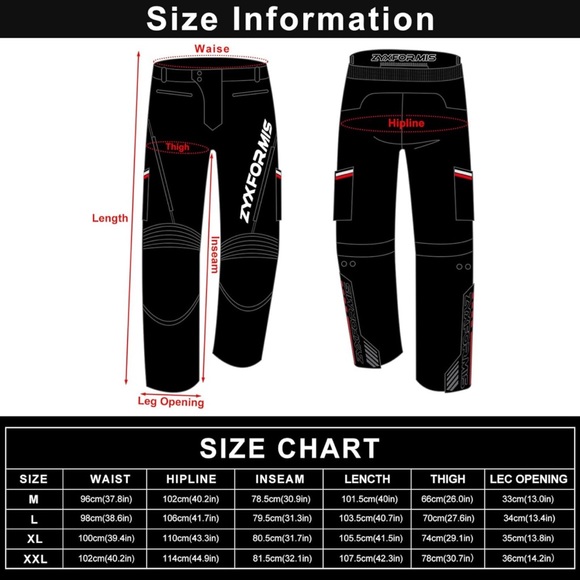 Brand New Zyxformis Mororbike Pants Size Large - Picture 2 of 3